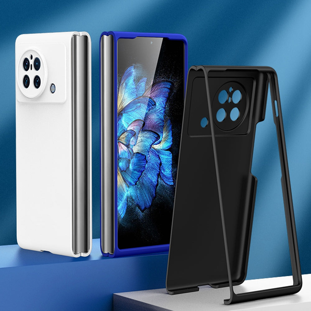 For vivo X Fold Matte Anti-Fingerprint Case Skin-touch Hard PC Ultra Thin Phone Cover with Rubberized Finish Coating Grip - White