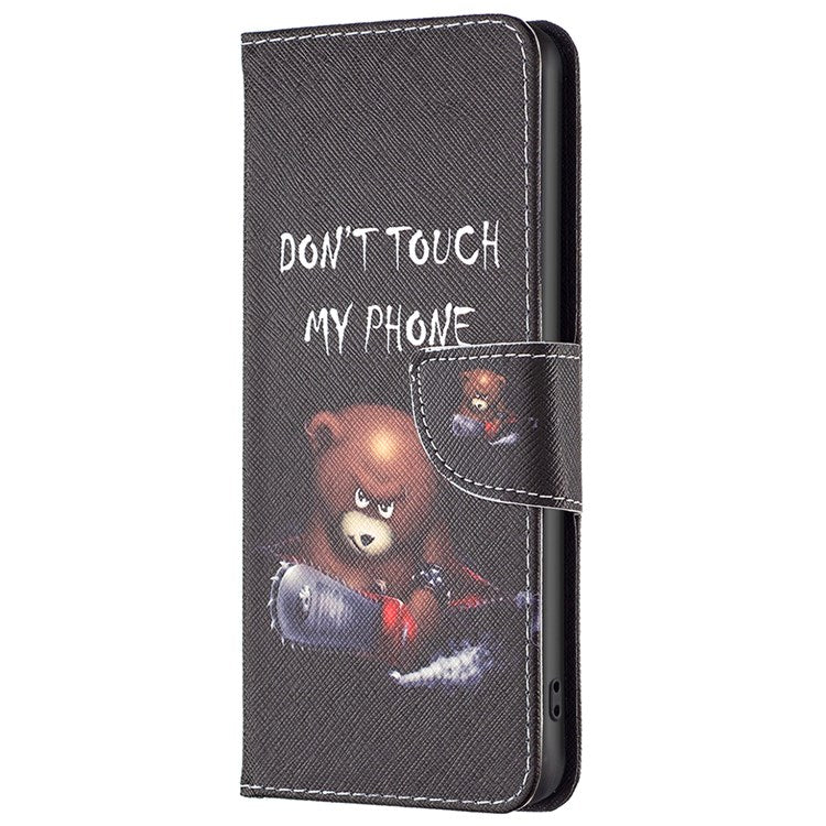 BF Pattern Printing Leather Series-1 for Realme C31, Foldable Stand Design Leather Phone Case with Wallet - Bear
