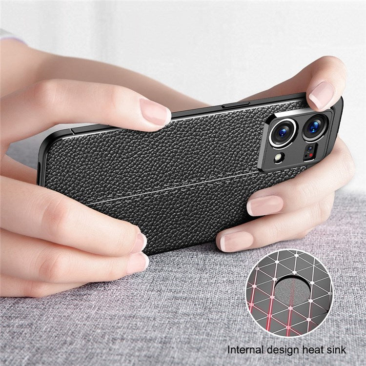 Litchi Texture TPU Case for Oppo Reno7 4G, Anti-scratch Mobile Phone Protective Cover - Black