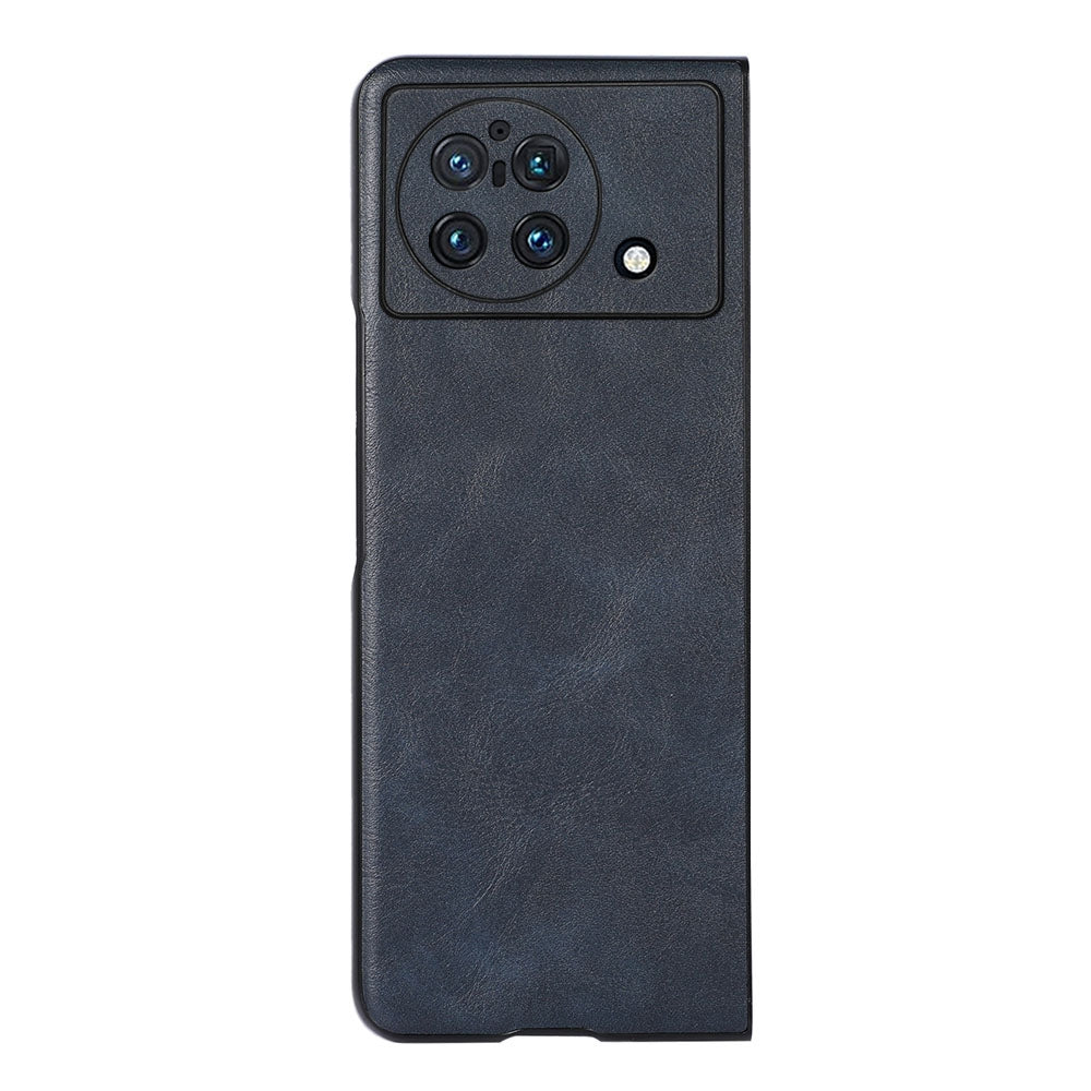 Textured PU Leather Coated Hybrid Case for vivo X Fold, Slim and Lightweight Folio Flip Folding Phone Cover Accessory - Blue