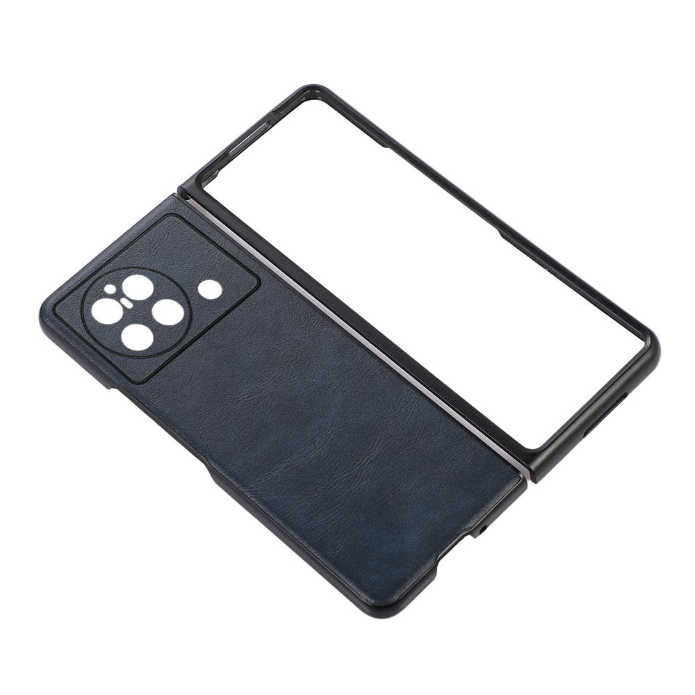 Textured PU Leather Coated Hybrid Case for vivo X Fold, Slim and Lightweight Folio Flip Folding Phone Cover Accessory - Blue