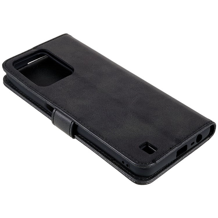 LC.IMEEKE For Realme C31 4G PU Leather Flip Folio Case Stand Shockproof TPU Inner Shell Wallet Phone Cover - Black