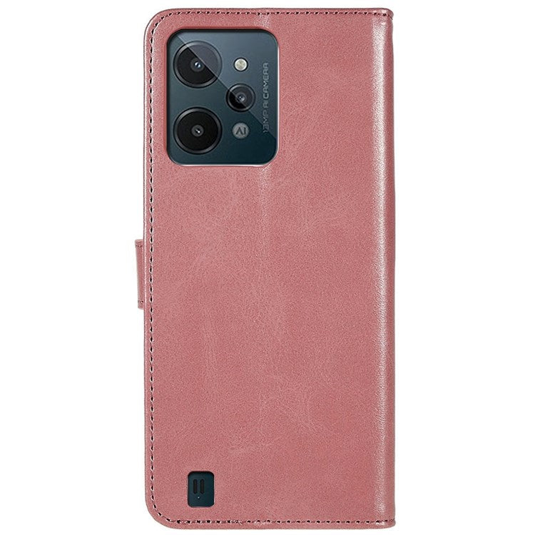 LC.IMEEKE For Realme C31 4G PU Leather Flip Folio Case Stand Shockproof TPU Inner Shell Wallet Phone Cover - Pink