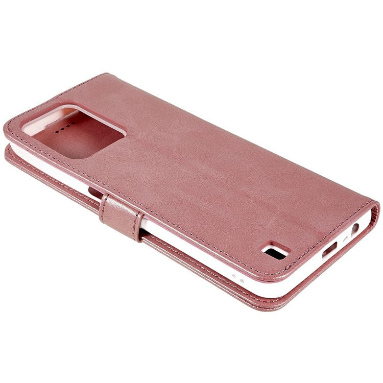 LC.IMEEKE For Realme C31 4G PU Leather Flip Folio Case Stand Shockproof TPU Inner Shell Wallet Phone Cover - Pink