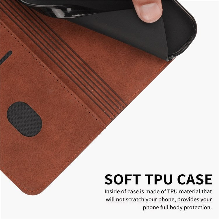 For Realme 9 Pro 5G / 9 5G  / V25 / OnePlus Nord CE 2 Lite 5G Stand Design PU Leather + TPU Double Protection Shell Rhombus Pattern Imprinted Magnetic Absorption Case with Wallet - Brown