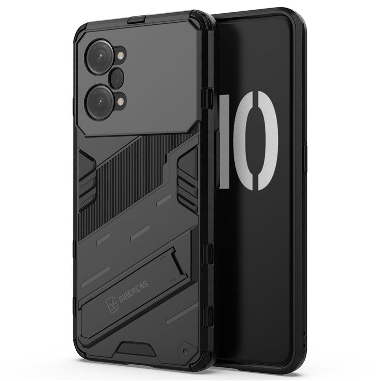 PC + TPU Case for Oppo K10 Pro 5G Anti-fall Kickstand Protective Cover Dual Layer Mobile Phone Shell - Black