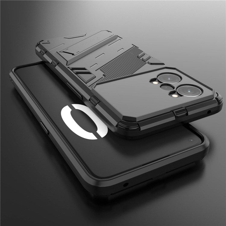 PC + TPU Case for Oppo K10 Pro 5G Anti-fall Kickstand Protective Cover Dual Layer Mobile Phone Shell - Black