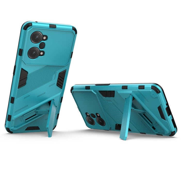 PC + TPU Case for Oppo K10 Pro 5G Anti-fall Kickstand Protective Cover Dual Layer Mobile Phone Shell - Baby Blue