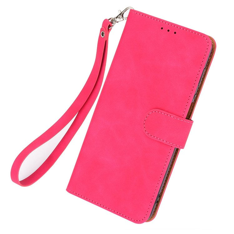 Skin-touch Feeling Phone Case for Oppo A57 (2022) 5G / A77 5G / OnePlus Nord N300 5G, PU Leather + TPU Full Protection Cover with Stand Wallet - Rose