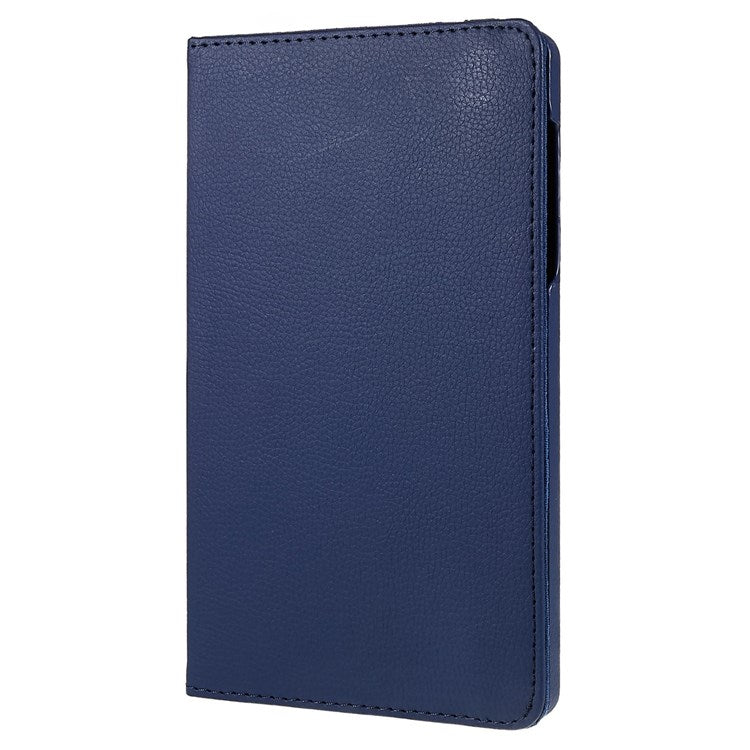 For Realme Pad Mini Wear-resistant Solid Color Leather Tablet Case 360-degree Rotating Protective Cover with Stand Support Horizontal/Vertical View - Dark Blue
