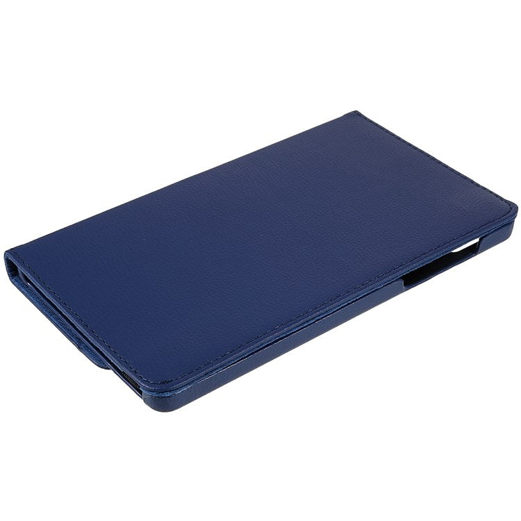 For Realme Pad Mini Wear-resistant Solid Color Leather Tablet Case 360-degree Rotating Protective Cover with Stand Support Horizontal/Vertical View - Dark Blue
