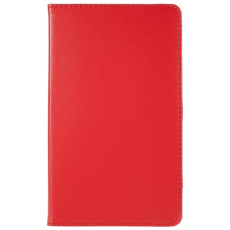 For Realme Pad Mini Wear-resistant Solid Color Leather Tablet Case 360-degree Rotating Protective Cover with Stand Support Horizontal/Vertical View - Red