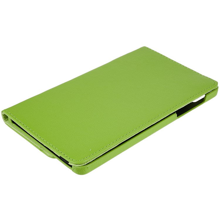 For Realme Pad Mini Wear-resistant Solid Color Leather Tablet Case 360-degree Rotating Protective Cover with Stand Support Horizontal/Vertical View - Green