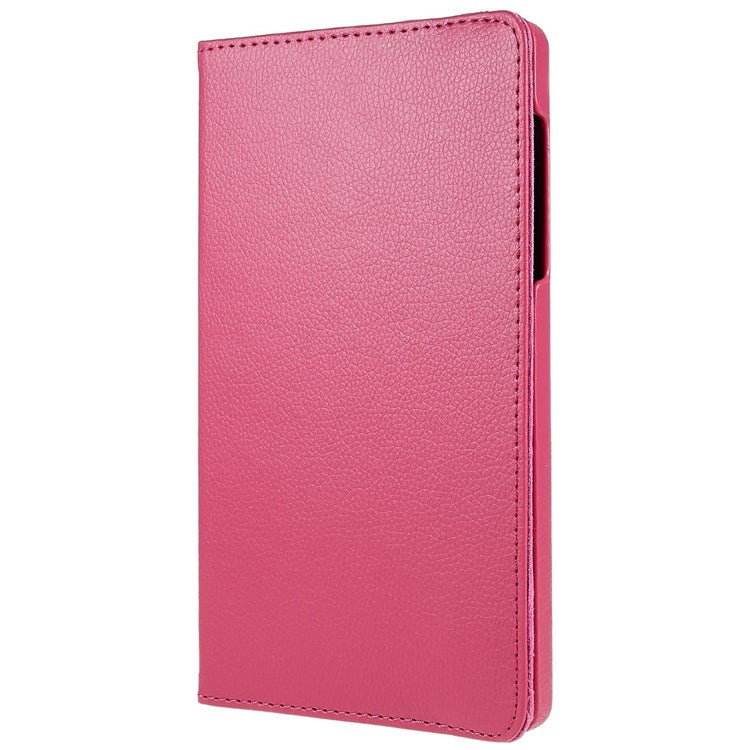 For Realme Pad Mini Wear-resistant Solid Color Leather Tablet Case 360-degree Rotating Protective Cover with Stand Support Horizontal/Vertical View - Rose