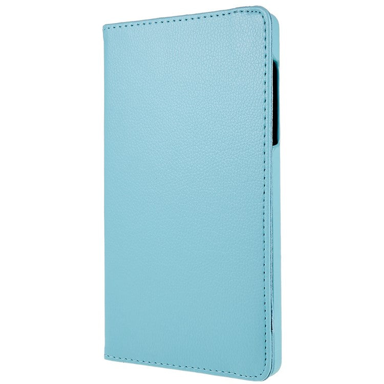 For Realme Pad Mini Wear-resistant Solid Color Leather Tablet Case 360-degree Rotating Protective Cover with Stand Support Horizontal/Vertical View - Baby Blue