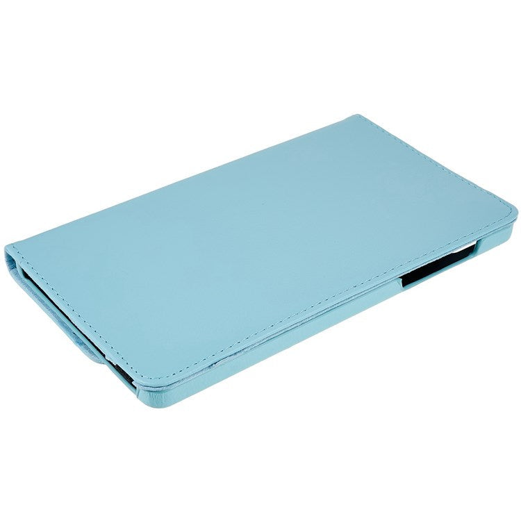 For Realme Pad Mini Wear-resistant Solid Color Leather Tablet Case 360-degree Rotating Protective Cover with Stand Support Horizontal/Vertical View - Baby Blue