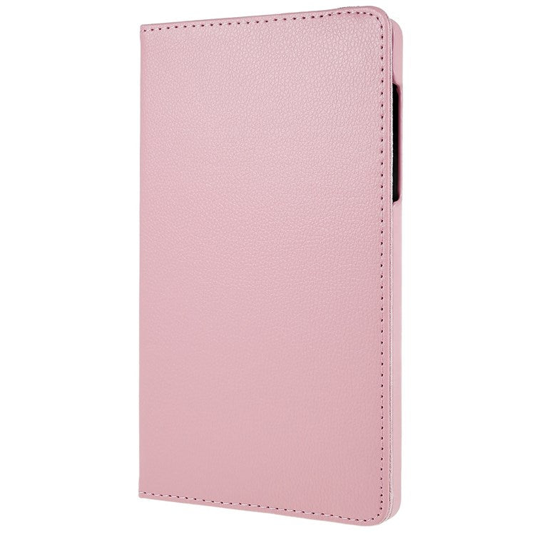 For Oppo Pad Mini Wear-resistant Solid Color Leather Tablet Case 360-degree Rotating Protective Cover with Stand Support Horizontal/Vertical View - Pink