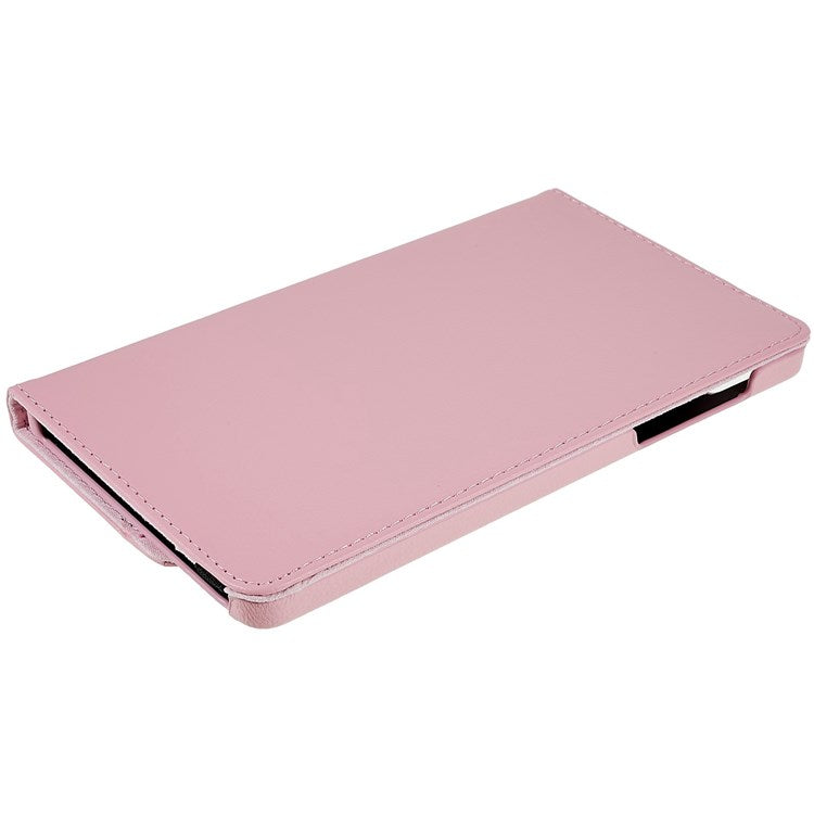 For Oppo Pad Mini Wear-resistant Solid Color Leather Tablet Case 360-degree Rotating Protective Cover with Stand Support Horizontal/Vertical View - Pink