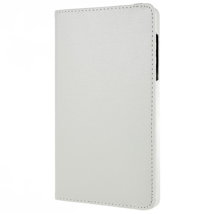 For Oppo Pad Mini Wear-resistant Solid Color Leather Tablet Case 360-degree Rotating Protective Cover with Stand Support Horizontal/Vertical View - White