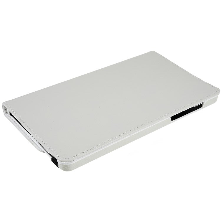 For Oppo Pad Mini Wear-resistant Solid Color Leather Tablet Case 360-degree Rotating Protective Cover with Stand Support Horizontal/Vertical View - White