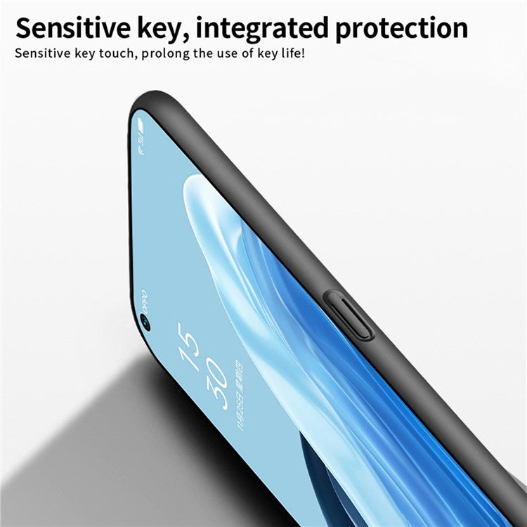 MOFI JK PC Series-1 Shield for Oppo Reno7 Pro 5G Silky Touch Matte Hard PC Back Case Shockproof Drop Protective Phone Cover with Strap - Blue