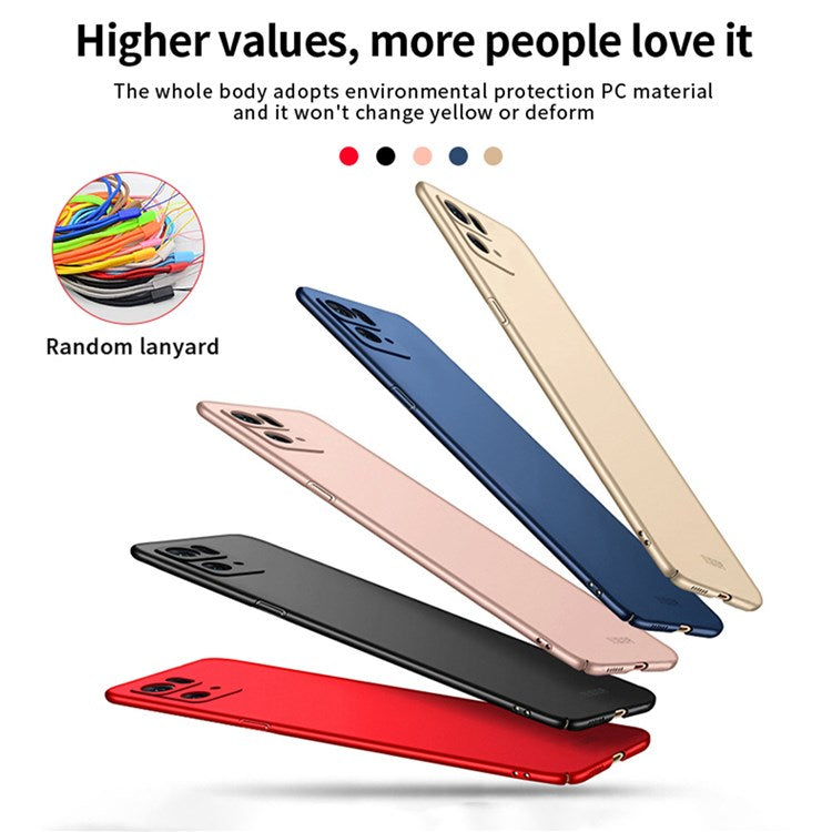 MOFI JK PC Series-1 Shield for Oppo Reno7 Pro 5G Silky Touch Matte Hard PC Back Case Shockproof Drop Protective Phone Cover with Strap - Blue