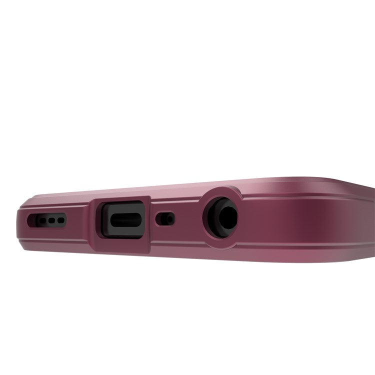 For Realme C35 Wear-resistant Anti-drop Soft TPU Anti-slip Edge Phone Cover Rugged Back Case - Wine Red