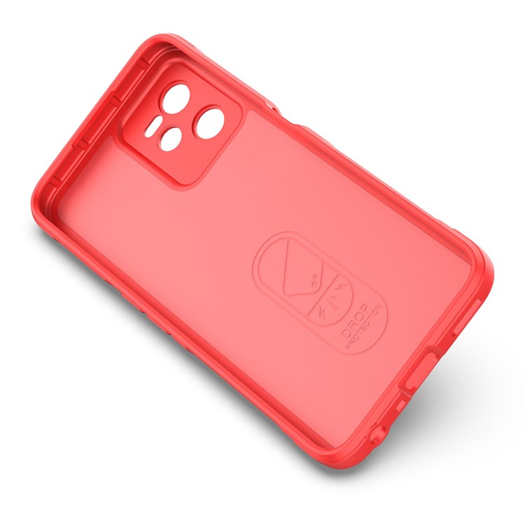 For Realme C35 Wear-resistant Anti-drop Soft TPU Anti-slip Edge Phone Cover Rugged Back Case - Red