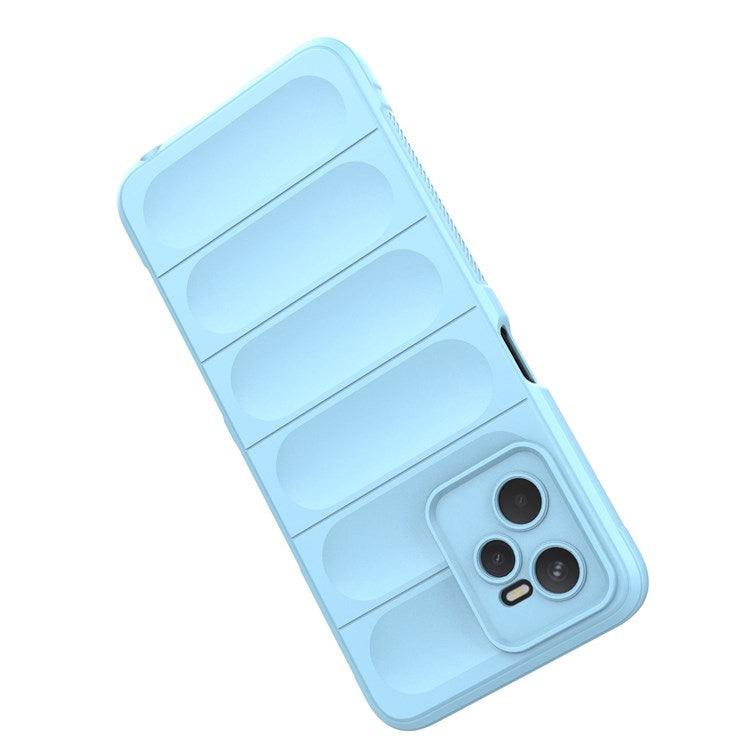 For Realme C35 Wear-resistant Anti-drop Soft TPU Anti-slip Edge Phone Cover Rugged Back Case - Baby Blue