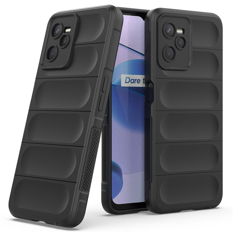 For Realme C35 Wear-resistant Anti-drop Soft TPU Anti-slip Edge Phone Cover Rugged Back Case - Light Purple