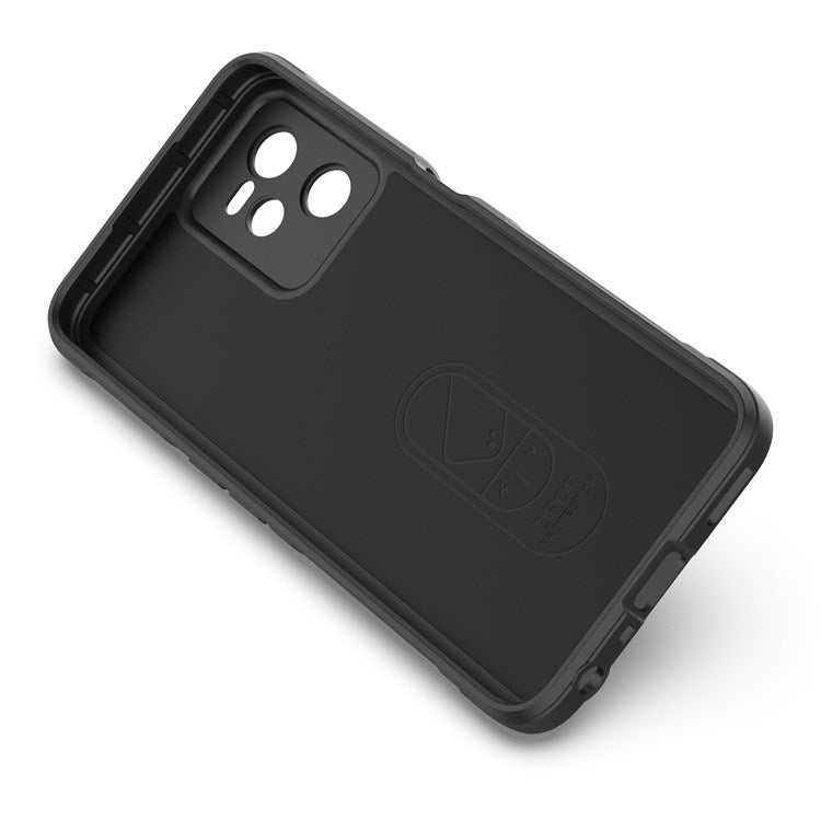 For Realme C35 Wear-resistant Anti-drop Soft TPU Anti-slip Edge Phone Cover Rugged Back Case - Dark Grey