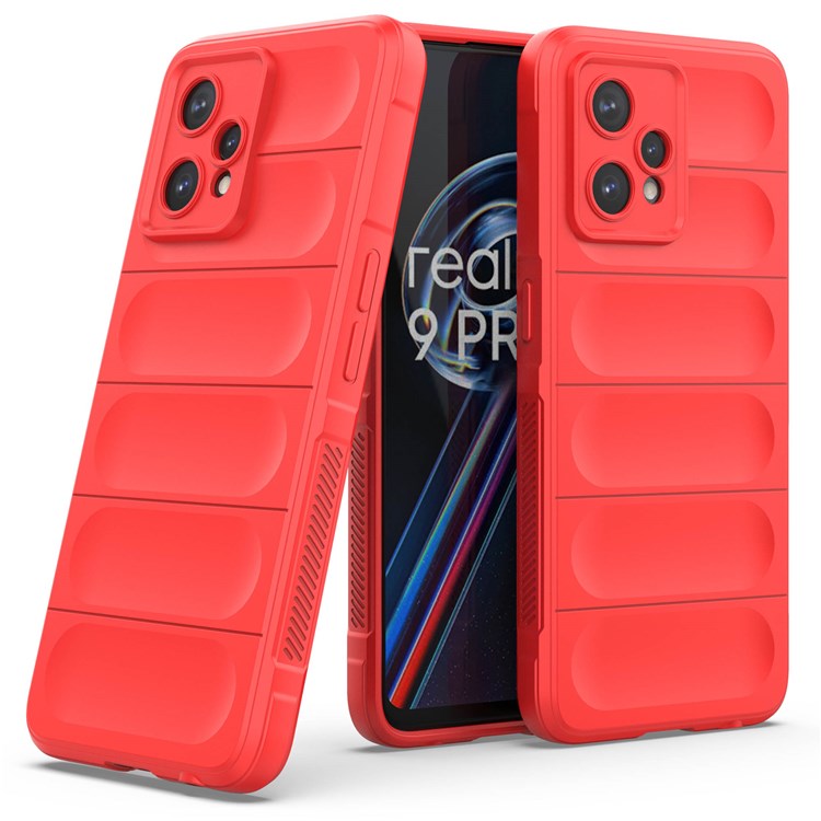 Soft TPU Case for Realme 9 Pro+ 5G Anti-drop Phone Protector Scratch Resistant Rugged Back Cover Phone Shell - Red