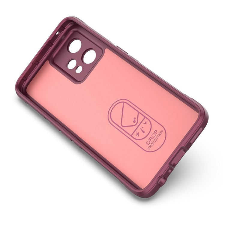 Soft TPU Case for Realme 9 Pro+ 5G Anti-drop Phone Protector Scratch Resistant Rugged Back Cover Phone Shell - Wine Red