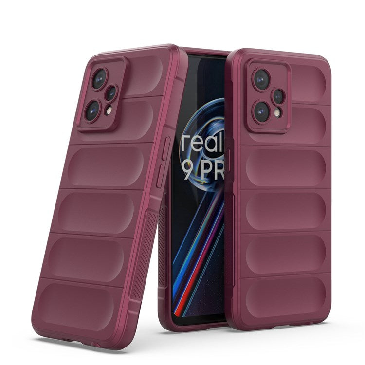 Soft TPU Case for Realme 9 Pro+ 5G Anti-drop Phone Protector Scratch Resistant Rugged Back Cover Phone Shell - Wine Red