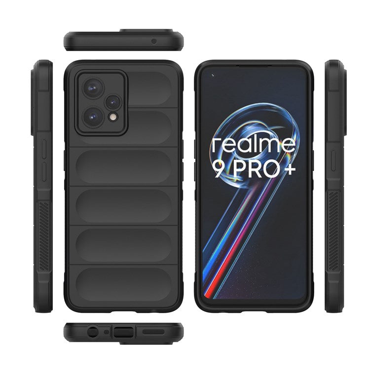 Soft TPU Case for Realme 9 Pro+ 5G Anti-drop Phone Protector Scratch Resistant Rugged Back Cover Phone Shell - Dark Blue