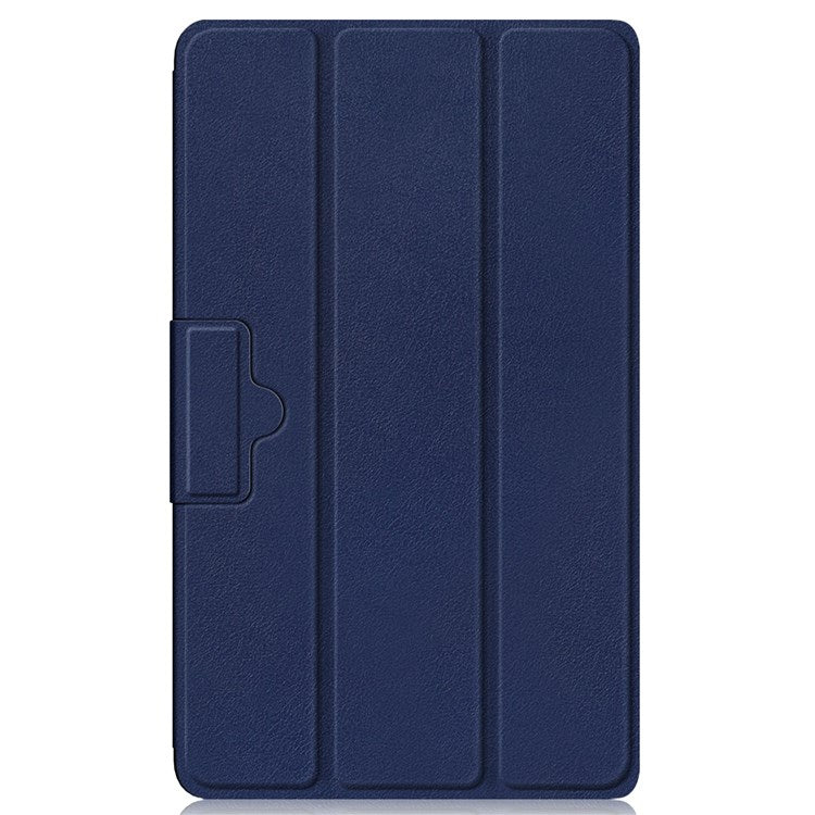 Tablet Covering Shell for Realme Pad Mini PC+PU Leather Trifold Stand Cover Well-protected Flip Tablet Case - Blue