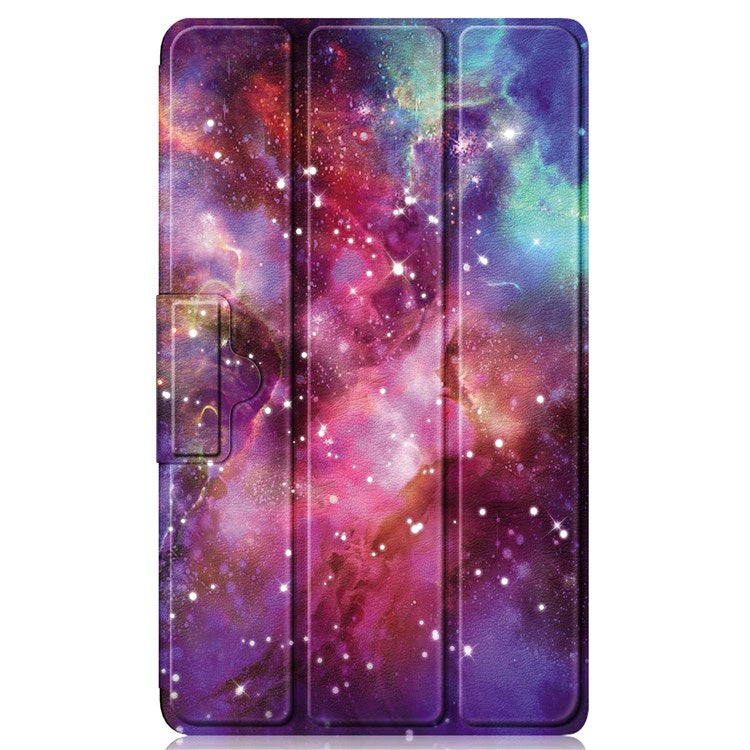 For Realme Pad Mini Trifold Leather Tablet Case Pattern Printed Folio Flip Magnetic Clasp Anti-fall Cover - The Milky Way