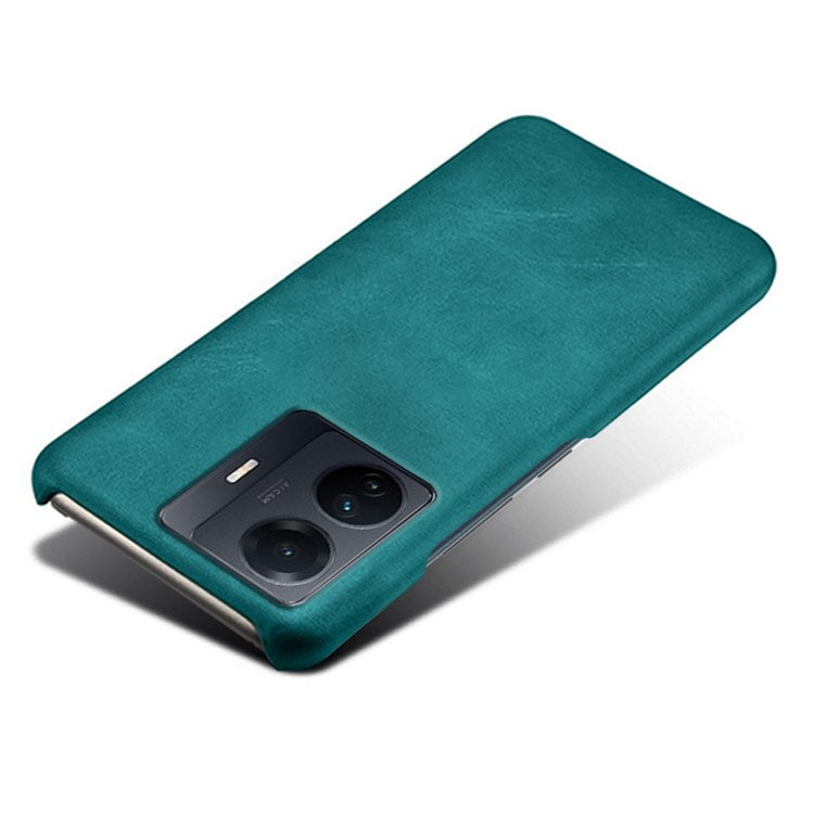 For vivo S15e 5G/T1 (Snapdragon 778G) 5G/iQOO Z6 Pro 5G Textured PU Leather Coated Hard PC Cover Anti-scratch Phone Case - Green