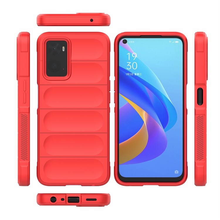 Soft TPU Case for Realme 9i/Oppo A36/A76 4G Anti-fall Phone Wear-resistant Rugged Back Cover Phone Protector - Red