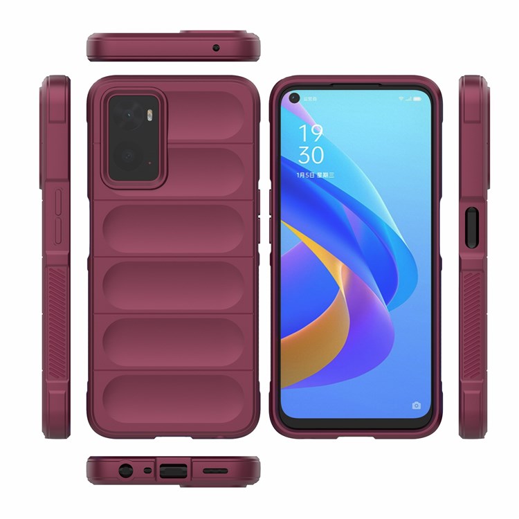 Soft TPU Case for Realme 9i/Oppo A36/A76 4G Anti-fall Phone Wear-resistant Rugged Back Cover Phone Protector - Wine Red