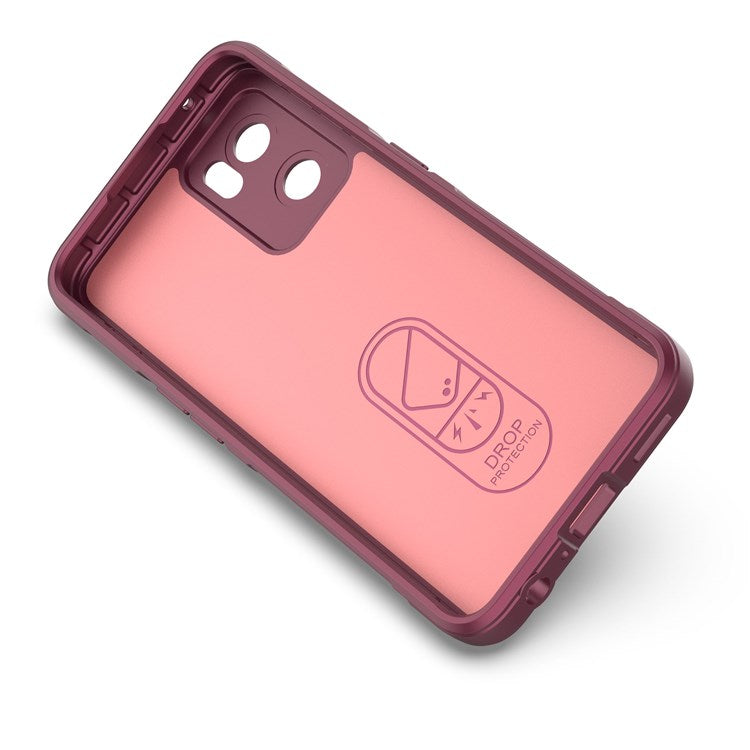 Soft TPU Back Cover for Oppo Reno7 5G (Global) Well-protected Anti-drop Rugged Phone Case - Wine Red
