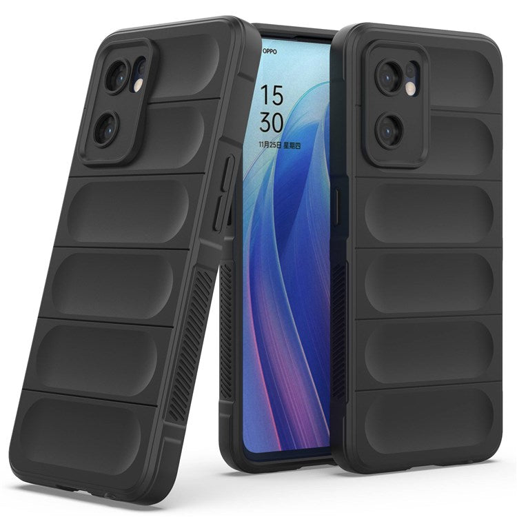 Soft TPU Back Cover for Oppo Reno7 5G (Global) Well-protected Anti-drop Rugged Phone Case - Black