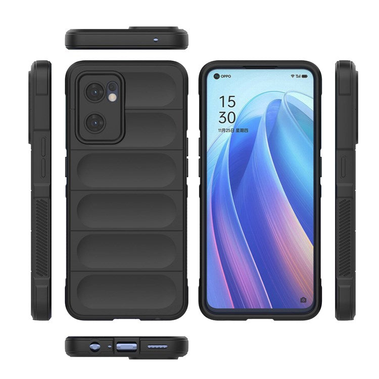 Soft TPU Back Cover for Oppo Reno7 5G (Global) Well-protected Anti-drop Rugged Phone Case - Black