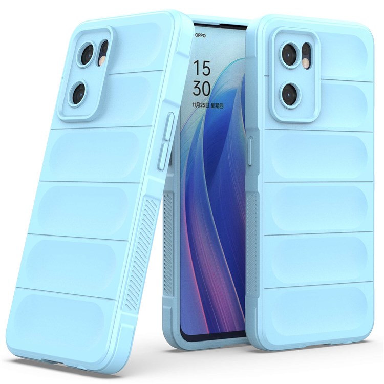 Soft TPU Back Cover for Oppo Reno7 5G (Global) Well-protected Anti-drop Rugged Phone Case - Baby Blue
