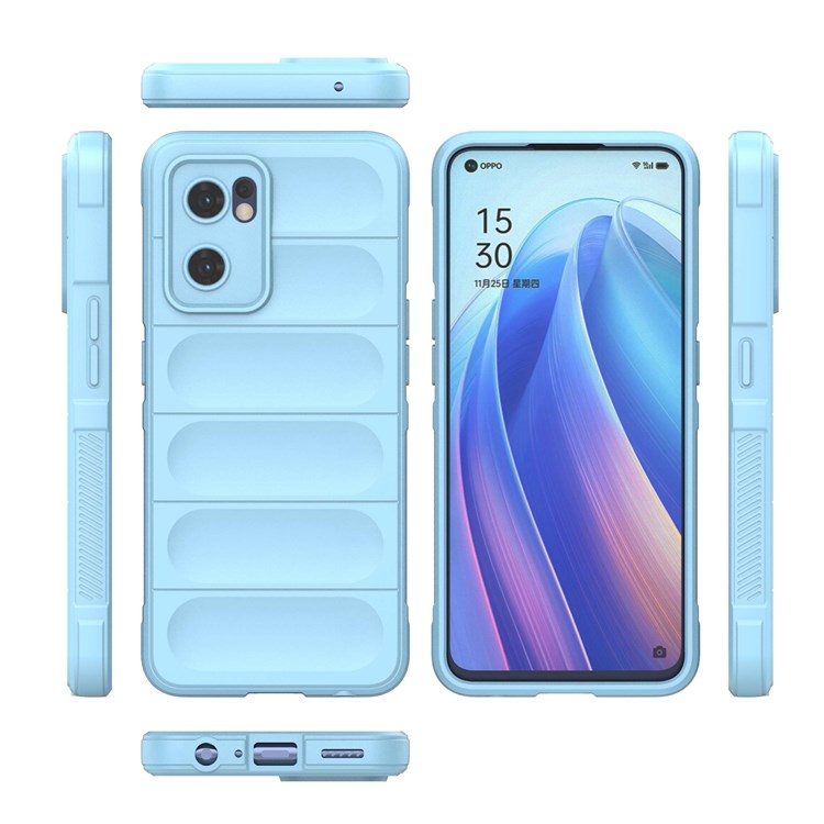 Soft TPU Back Cover for Oppo Reno7 5G (Global) Well-protected Anti-drop Rugged Phone Case - Baby Blue