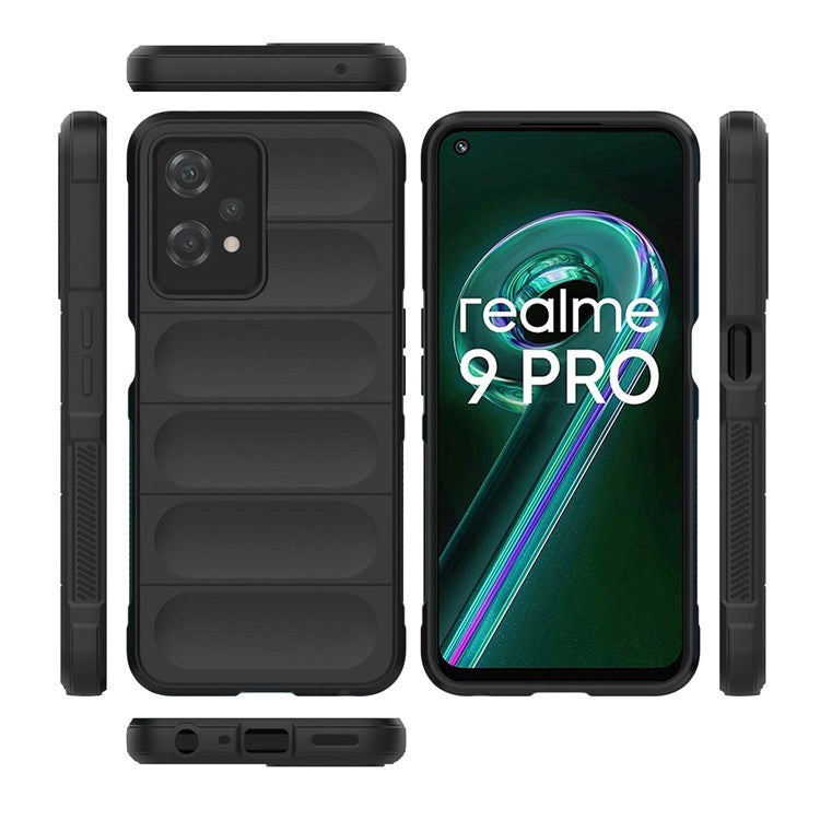 Soft TPU Case for Realme 9 Pro 5G / 9 5G Rugged Back Cover Anti-drop Phone Protector - Black