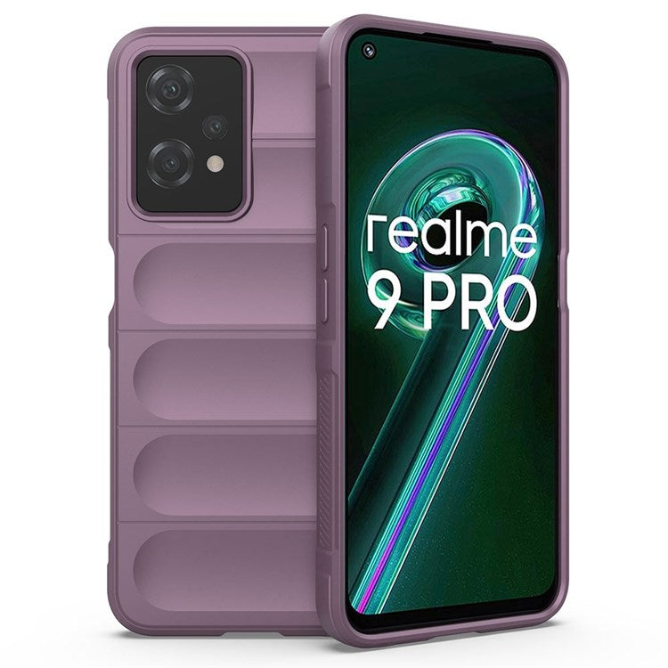 Soft TPU Case for Realme 9 Pro 5G / 9 5G Rugged Back Cover Anti-drop Phone Protector - Light Purple