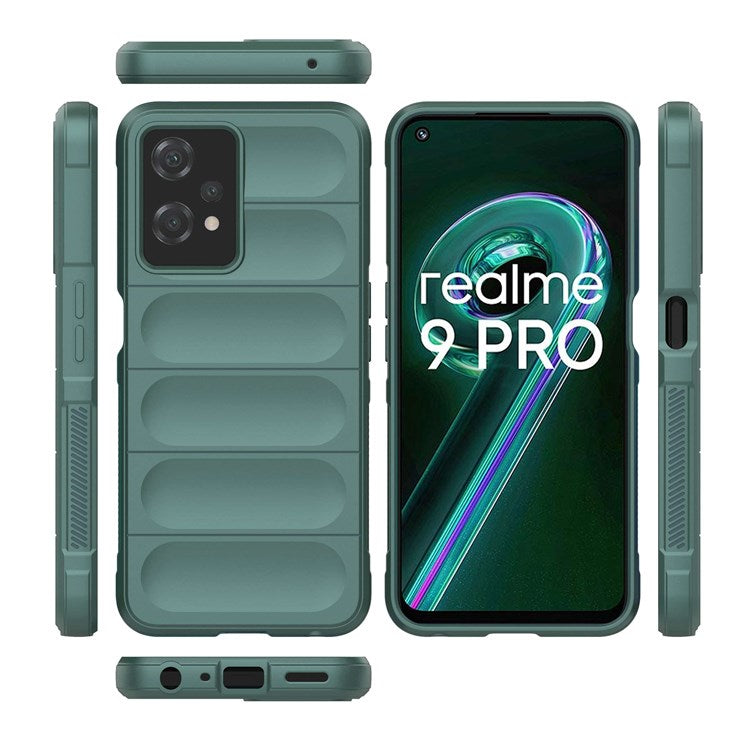 Soft TPU Case for Realme 9 Pro 5G / 9 5G Rugged Back Cover Anti-drop Phone Protector - Green