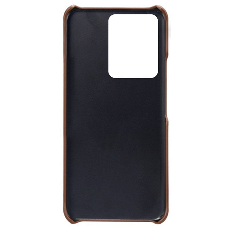 PU Leather + PC Phone Case for vivo S15 Pro 5G, Dual Card Slots Anti-scratch Protective Cover - Brown
