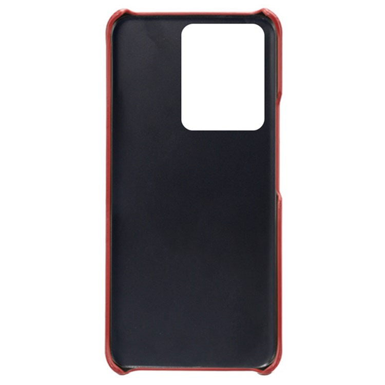 PU Leather + PC Phone Case for vivo S15 Pro 5G, Dual Card Slots Anti-scratch Protective Cover - Red